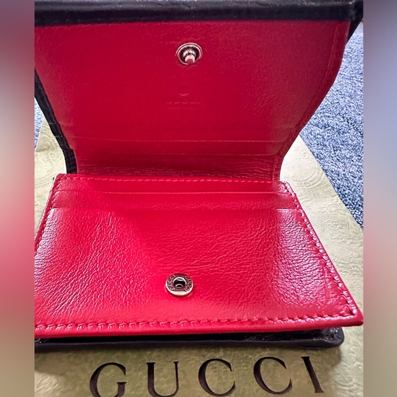 100% Authentic Gucci Color Pattern GG Card Case Wallet - Picture 6 of 9